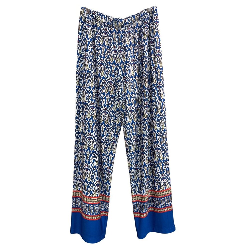 Valerie Stevens Womens Bohemian Print Pants Size L Polyester Spandex Blend